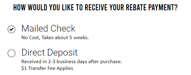 Select Your Rebate Method